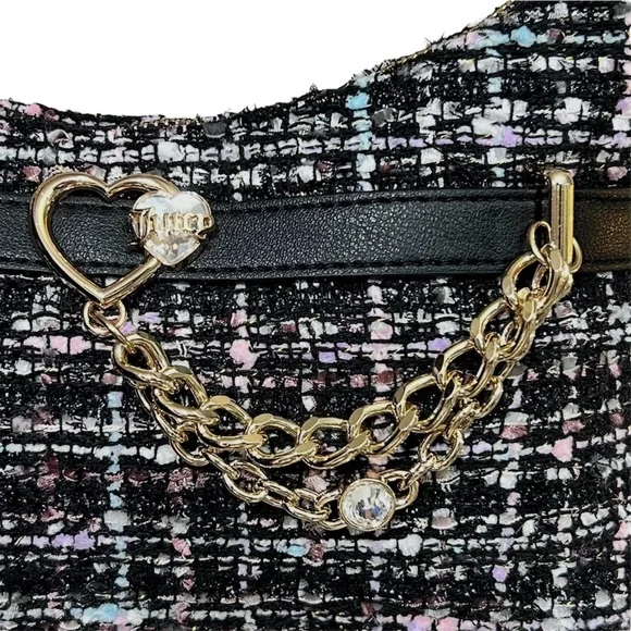 Juicy Couture Open Heart Shoulder Bag In Tweed NWOT